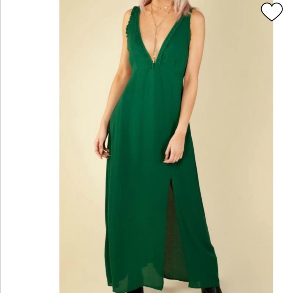 WYLDR - Forest Green Midi with Slit